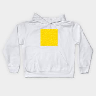 White Polka Dots on Yellow Background Kids Hoodie